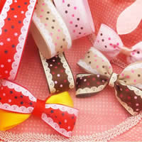 Grosgrain Ribbon with round spot pattern 25mm Sold By Lot