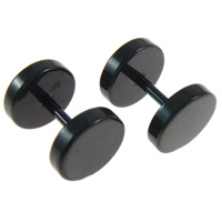 Gioielleria da Piercing orecchio in acciaio inox, Bilancere, nero ionica, 8x10mm, 12Pairspaio/borsa, Venduto da borsa