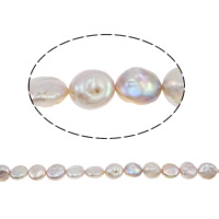 Coin odlad sötvattenspärla pärlor, Freshwater Pearl, Grade AA, 13mm, Hål:Ca 0.8mm, Såld Per 15 inch Strand