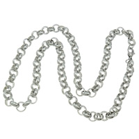 Stainless Steel Chain Ogrlica, 316L Stainless Steel, različite veličine za izbor & Rolo lanac, izvorna boja, Dužina Približno 21 inčni, 5pramenovi/Lot, Prodano By Lot