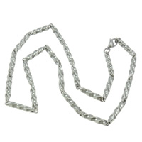 Stainless Steel Chain Ogrlica, 316L Stainless Steel, različite veličine za izbor & bar lanac, izvorna boja, Dužina Približno 21 inčni, Prodano By Lot