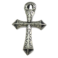 Nerezová ocel Cross Přívěsky, Nerez, Kříž, černat, 47x73x13mm, Otvor:Cca 7x13mm, 8.5x8.5mm, 10PC/Lot, Prodáno By Lot