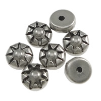 Stainless Steel Korva Nut Component, Ruostumaton teräs, Litteä pyöreä, alkuperäinen väri, 4.50x2.50mm, Reikä:N. 0.6mm, 500PC/erä, Myymät erä