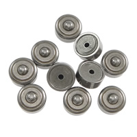 Stainless Steel Korva Nut Component, Ruostumaton teräs, Litteä pyöreä, alkuperäinen väri, 5x3mm, Reikä:N. 0.6mm, 200PC/erä, Myymät erä