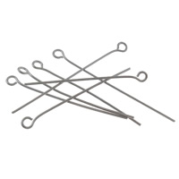 RVS Eyepins, Roestvrij staal, verschillende grootte voor keus, oorspronkelijke kleur, Gat:Ca 2-3mm, 10000pC's/Bag, Verkocht door Bag