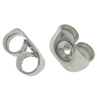 Roestvrij staal Tension Ear Moer, oorspronkelijke kleur, 5x3x3mm, Gat:Ca 1mm, 5000paren/Bag, Verkocht door Bag