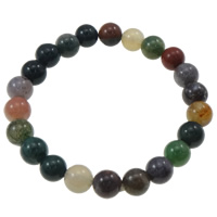 agate arc-en-ciel bracelet, Rond, 8mm, Longueur Environ 7.5 pouce, 10Strandstoron/sac, Vendu par sac