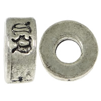 Zink Alloy Smycken Pärlor, Rondelle, antik silver pläterad, nickel, bly och kadmium gratis, 4x8.50x4mm, Hål:Ca 3mm, 300PC/Lot, Säljs av Lot