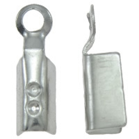 Eisen Endkappe, Rechteck, Platinfarbe platiniert, frei von Nickel, Blei & Kadmium, 3x11x3mm, Bohrung:ca. 1mm, 5000PCs/Tasche, verkauft von Tasche