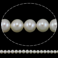 Grânulos de pérolas  cultivadas de água doce de forma redomda., Pérolas de água doce, Roda, naturais, branco, Grade AAA, 8-9mm, Buraco:Aprox 0.8mm, vendido para Aprox 15.7 inchaltura Strand