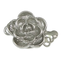 Brass Box Clasp Flower platinum color plated single-strand nickel lead & cadmium free Approx 2mm Sold By Lot