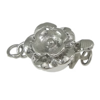 Brass Box Clasp Flower platinum color plated single-strand nickel lead & cadmium free Approx 2mm Sold By Lot