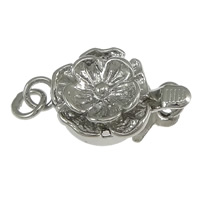 Brass Box Clasp Flower platinum color plated single-strand nickel lead & cadmium free Approx 2mm Sold By Lot