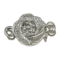 Brass Box Clasp Flower platinum color plated single-strand nickel lead & cadmium free Approx 2mm Sold By Lot