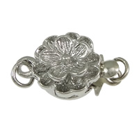 Brass Box Clasp Flower platinum color plated single-strand nickel lead & cadmium free Approx 2mm Sold By Lot