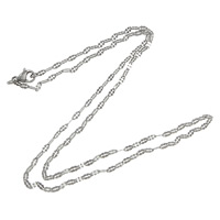 Stainless Steel Chain Ogrlica, Nehrđajući čelik, Lopta lanac, izvorna boja, 2mm, Dužina Približno 17 inčni, 50pramenovi/Lot, Prodano By Lot