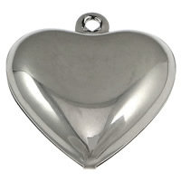 Acier inoxydable Coeur Pendentifs, couleur originale, 25x26x8.50mm, Trou:Environ 1.5mm, 300PC/lot, Vendu par lot