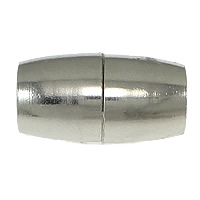 Brass magneettilukko, Messinki, Soikea, platina väri päällystetty, nikkeli, lyijy ja kadmium vapaa, 15x7mm, Reikä:N. 4mm, 200PC/erä, Myymät erä