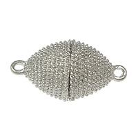 Zinc Alloy Magnetic Clasp Oval platinum color plated single-strand nickel lead & cadmium free Approx 2mm Sold By Lot