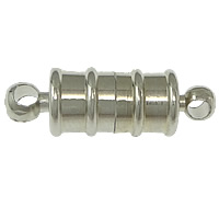 Brass Magnetic Clasp Column platinum color plated single-strand nickel lead & cadmium free Approx 2mm Sold By Lot