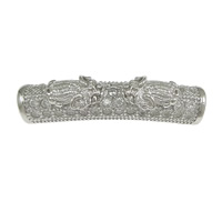 Cubic Zirconia Micro Pave Sterling Silver Pärla, 925 Sterling Silver, Tube, micro bana cubic zirconia & ihålig, 26x5.50mm, Hål:Ca 3.5mm, 5PC/Lot, Säljs av Lot