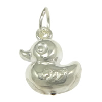 Pendentif en argent Sterling 925, canard, 11.50x14x6mm, Trou:Environ 4mm, 20PC/lot, Vendu par lot