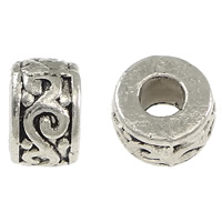 Zinc Alloy Jewelry Beads Column antique silver color plated nickel lead & cadmium free Approx 2mm Sold By Lot