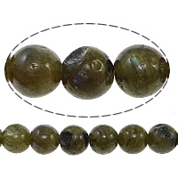 Labradorite Pärlor, Labradorit, Rund, 10mm, Hål:Ca 1mm, Längd Ca 15 inch, 10Strands/Lot, Ca 37PC/Strand, Säljs av Lot