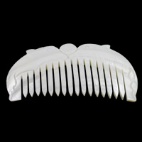 Shell Peigne, coquille d'eau douce, naturel, blanc, 105x49x6mm, 10PC/sac, Vendu par sac