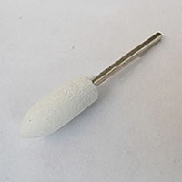 acero inoxidable Pulido Rectificado Head, con Carborundo, Bala, Blanco, 10x44mm,2.2mm, 100PCs/Grupo, Vendido por Grupo