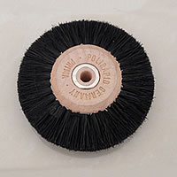 acier inoxydable Brosse à lustrer, avec soiesoie, Plat rond, noire, 80mm, Trou:Environ 6mm, 10PC/lot, Vendu par lot