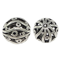 Sinkkiseos Hollow Helmet, Soikea, antiikki hopea päällystetty, ontto, nikkeli, lyijy ja kadmium vapaa, 15x15mm, Reikä:N. 2mm, 200PC/erä, Myymät erä