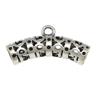 Lo zinco in lega Bail perline, lega in zinco, Tubo, placcato argento antico, cavo, assenza di nichel,piombo&cadmio, 24x12mm, Foro:Appross. 2mm, 4.5mm, 200PC/lotto, Venduto da lotto