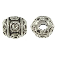 Cink legura nakit perle, Cink Alloy, Drum, starinski srebrne boje pozlaćen, nikal, olovo i kadmij besplatno, 6.50x6mm, Rupa:Približno 2mm, 1000računala/Lot, Prodano By Lot