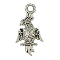 Pendentifs animaux en alliage de zinc, oiseau, Plaqué de couleur d'argent, protéger l'environnement, sans nickel, plomb et cadmium, 10x19x3mm, Trou:Environ 2mm, 1000PC/lot, Vendu par lot