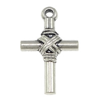 Zinc Alloy Cross Přívěsky, Zinek, Zabalené Cross, starožitné barva postříbřená, nikl, olovo a kadmium zdarma, 18x28.50x5.50mm, Otvor:Cca 2mm, 200PC/Lot, Prodáno By Lot