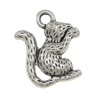 Sinkkiseos Animal riipukset, Orava, antiikki hopea päällystetty, nikkeli, lyijy ja kadmium vapaa, 13x16x4mm, Reikä:N. 2mm, 500PC/erä, Myymät erä