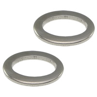 Rustfrit stål Linking Ring, Stainless Steel, Flad Oval, oprindelige farve, 15x10x1.50mm, Hole:Ca. 10x5mm, 500pc'er/Lot, Solgt af Lot