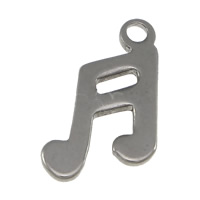 Rustfrit stål Extender kæde dråbe, Stainless Steel, Music Note, oprindelige farve, 6x12x1mm, Hole:Ca. 0.5mm, 1000pc'er/Lot, Solgt af Lot