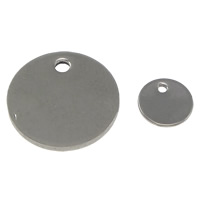 Stainless Steel Tag Charm Flat Round original color Sold By PC