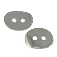 Oválné tlačítko sponu, Nerez, Flat Oval, Původní barva, 14x11x1mm, Otvor:Cca 1.8mm, 1000PC/Lot, Prodáno By Lot