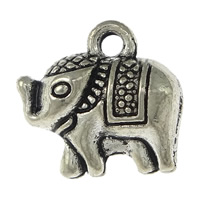 Zinklegierung Tier Anhänger, Elephant, Platinfarbe platiniert, Schwärzen, frei von Blei & Kadmium, 11.50x11x5mm, Bohrung:ca. 1mm, 1000PCs/Menge, verkauft von Menge