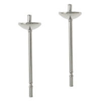 Messing Earring Bericht, platinum plated, nikkel, lood en cadmium vrij, 4x14x4mm, 1mm, 2000paren/Lot, Verkocht door Lot