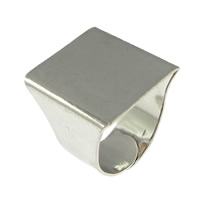 Base Pad de Metal para Anillos, chapado en color de platina, ajustable, libre de plomo & cadmio, 20mm, agujero:aproximado 4x10mm, tamaño:8, 200PCs/Grupo, Vendido por Grupo