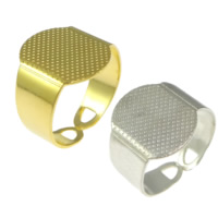 Base Pad de Metal para Anillos, chapado, más colores para la opción, libre de plomo & cadmio, 15mm, agujero:aproximado 4x10mm, tamaño:7, 200PCs/Grupo, Vendido por Grupo