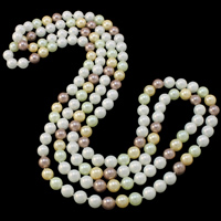 South Sea Shell pull Chain Necklace, coquille de mer du sud, Rond, naturel, plus de couleurs à choisir, 7-8mm, Vendu par Environ 52.5 pouce brin