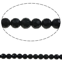 Természetes fekete achát gyöngyök, Kerek, sokoldalú, 8mm, Lyuk:Kb 1.5mm, Kb 50PC-k/Strand, Naponta eladott Kb 15 inch Strand