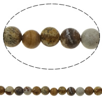 Picture jaspis perler, Picture Jasper, Runde, forskellig størrelse for valg, flerfarvede, Hole:Ca. 1mm, Ca. 66pc'er/Strand, Solgt Per Ca. 15 inch Strand