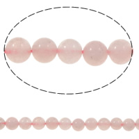 Prirodna ruža kvarca kuglice, Rose Quartz, Krug, 6mm, Rupa:Približno 1.5mm, Približno 62računala/Strand, Prodano Per Približno 15 inčni Strand