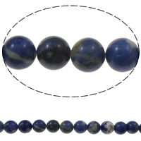 Sodalite Gyöngyök, Kerek, 10mm, Lyuk:Kb 1.5mm, Kb 39PC-k/Strand, Naponta eladott Kb 15 inch Strand